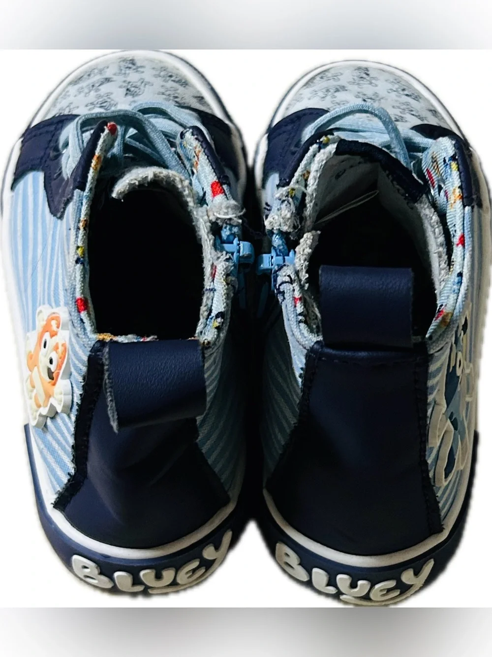 2 Pair Bluey Bingo Glitter Sneakers Girl’s  Toddler Size 10